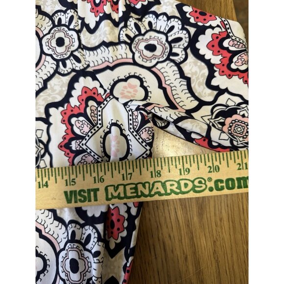 Liz Claiborne Dress Women Size Medium Stretch 3/4 Sleeve Colorful Tie Waist Line - Picture 5 of 12